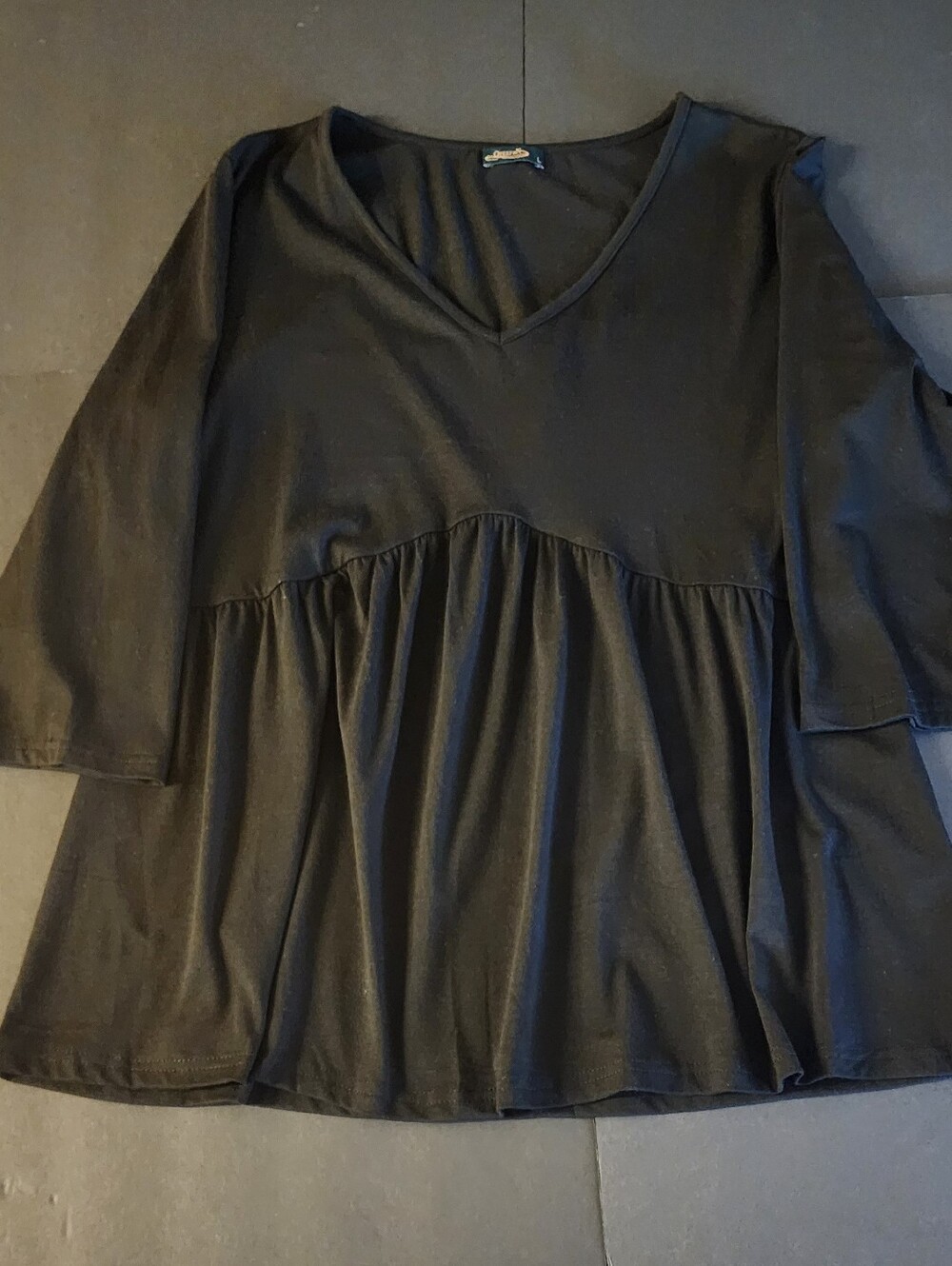 Ofeefan Women's Large Peplum Tunic Top, Casual, Work, Dress, Black,Preowned Good